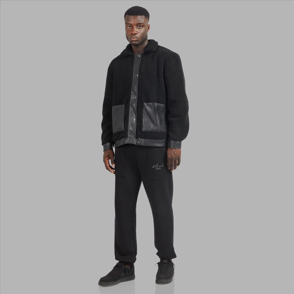 Black Blvck Shearling Jacket Singapore | 843075-WTE