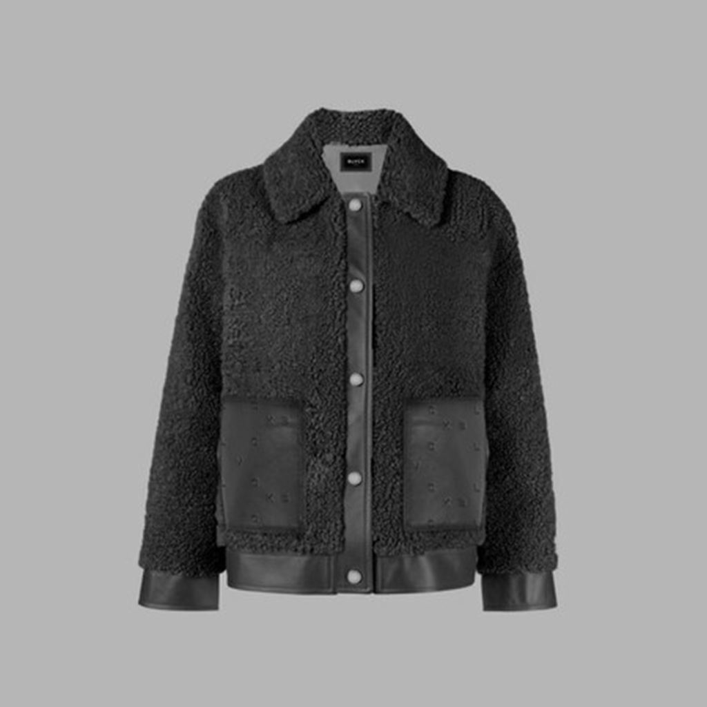 Black Blvck Shearling Jacket Singapore | 843075-WTE