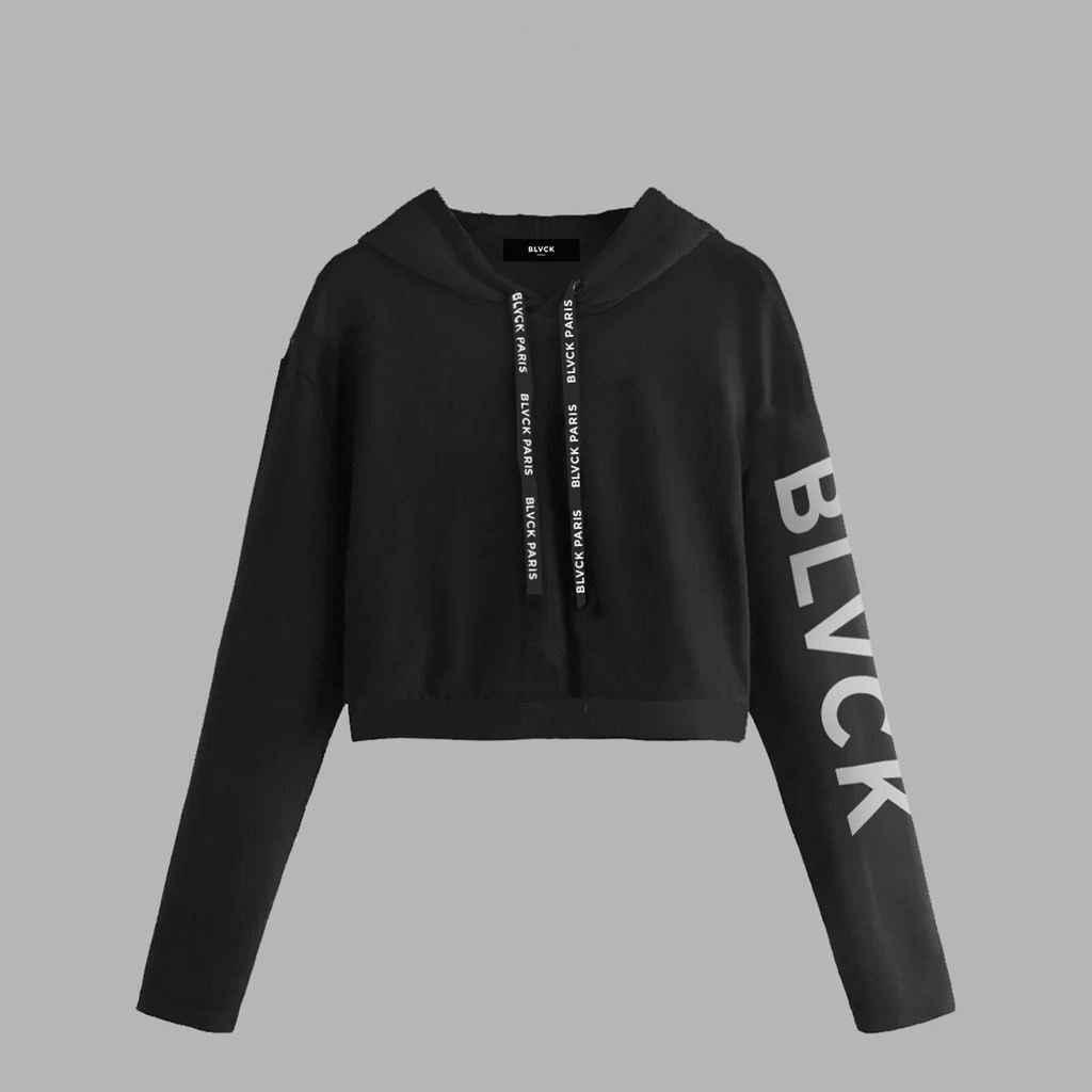 Black Blvck Signature Hoodie (Cropped) Singapore | 120495-EXI