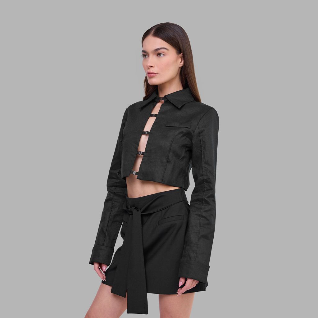 Black Blvck Signature Tie-Front Skirt Singapore | 238469-XPQ