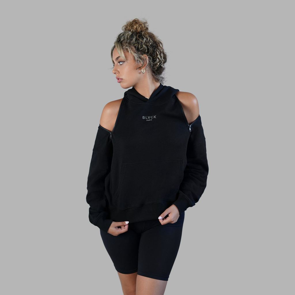 Black Blvck Zipped Hoodie Singapore | 981274-QXZ