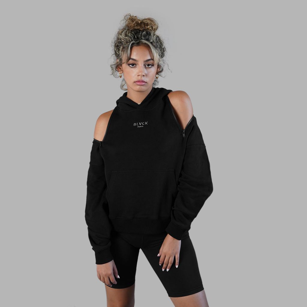 Black Blvck Zipped Hoodie Singapore | 981274-QXZ