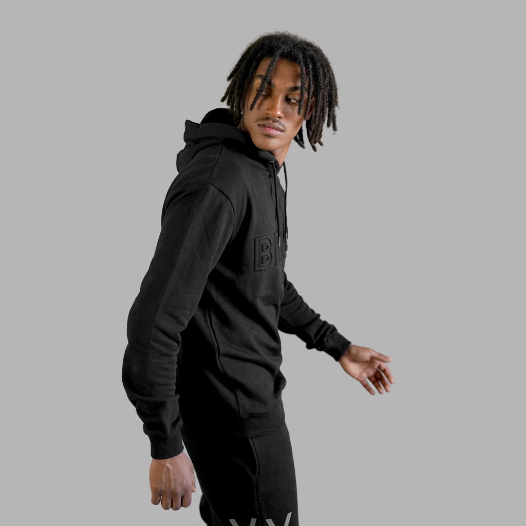 Black Blvck on Embossed Hoodie Singapore | 315892-ACU