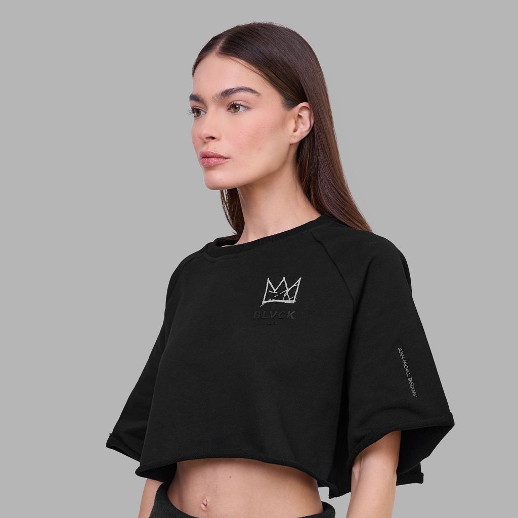 Black Blvck x Basquiat Crop Tee Singapore | 317245-ESP