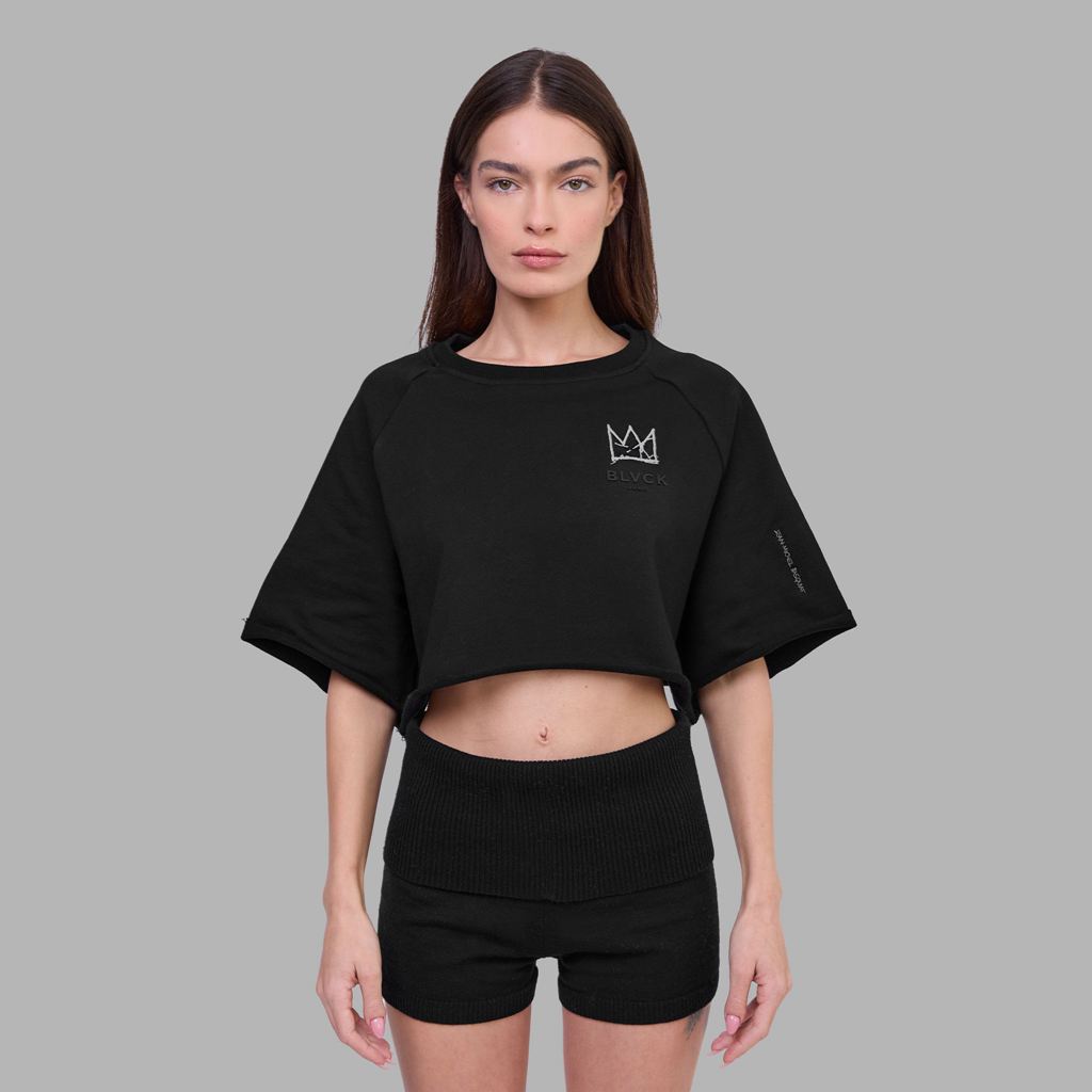 Black Blvck x Basquiat Crop Tee Singapore | 317245-ESP