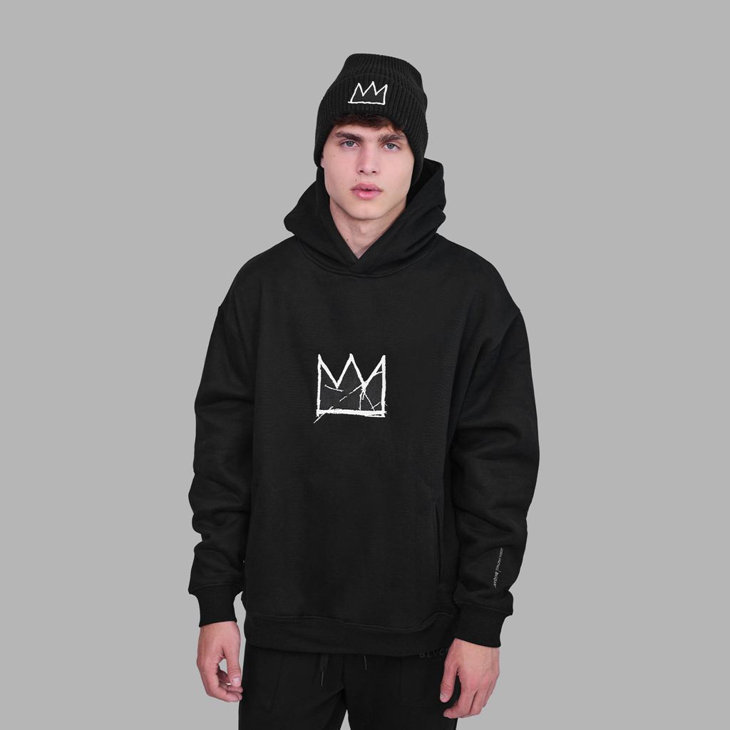 Black Blvck x Basquiat 'Crown' Hoodie Singapore | 745913-BHD