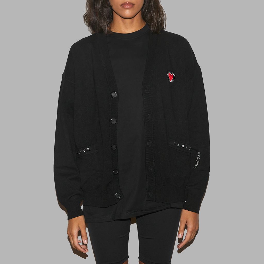 Black Blvck x Keith Haring' Heart Cardigan Singapore | 927563-FPC