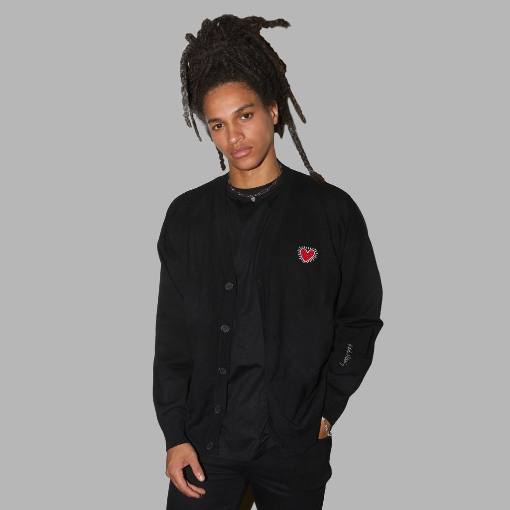 Black Blvck x Keith Haring' Heart Cardigan Singapore | 341259-FWT