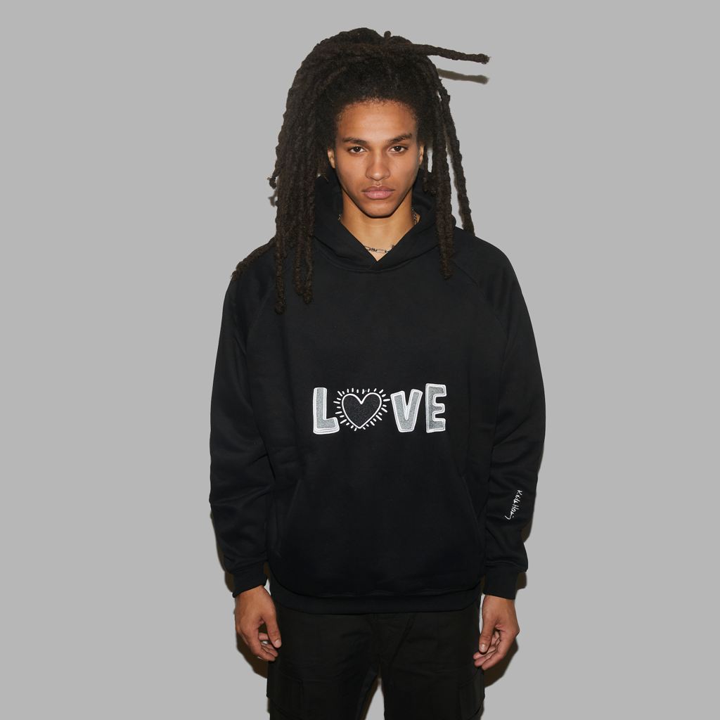 Black Blvck x Keith Haring' Love Hoodie Singapore | 451796-XLH