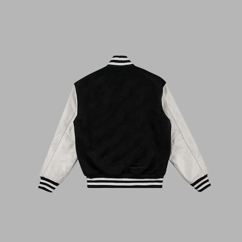 White Black Blvck Baseball' Jacket Singapore | 056792-SWK