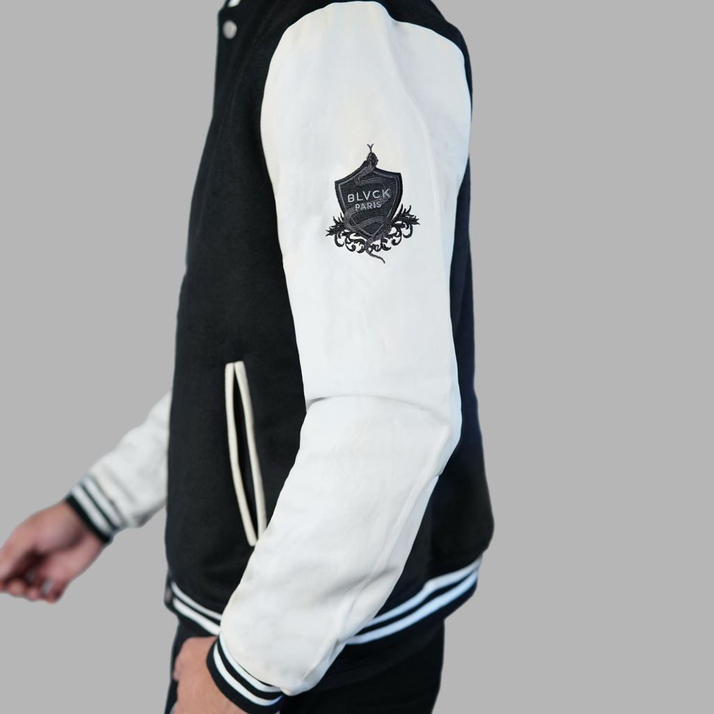 White Black Blvck Baseball' Jacket Singapore | 056792-SWK