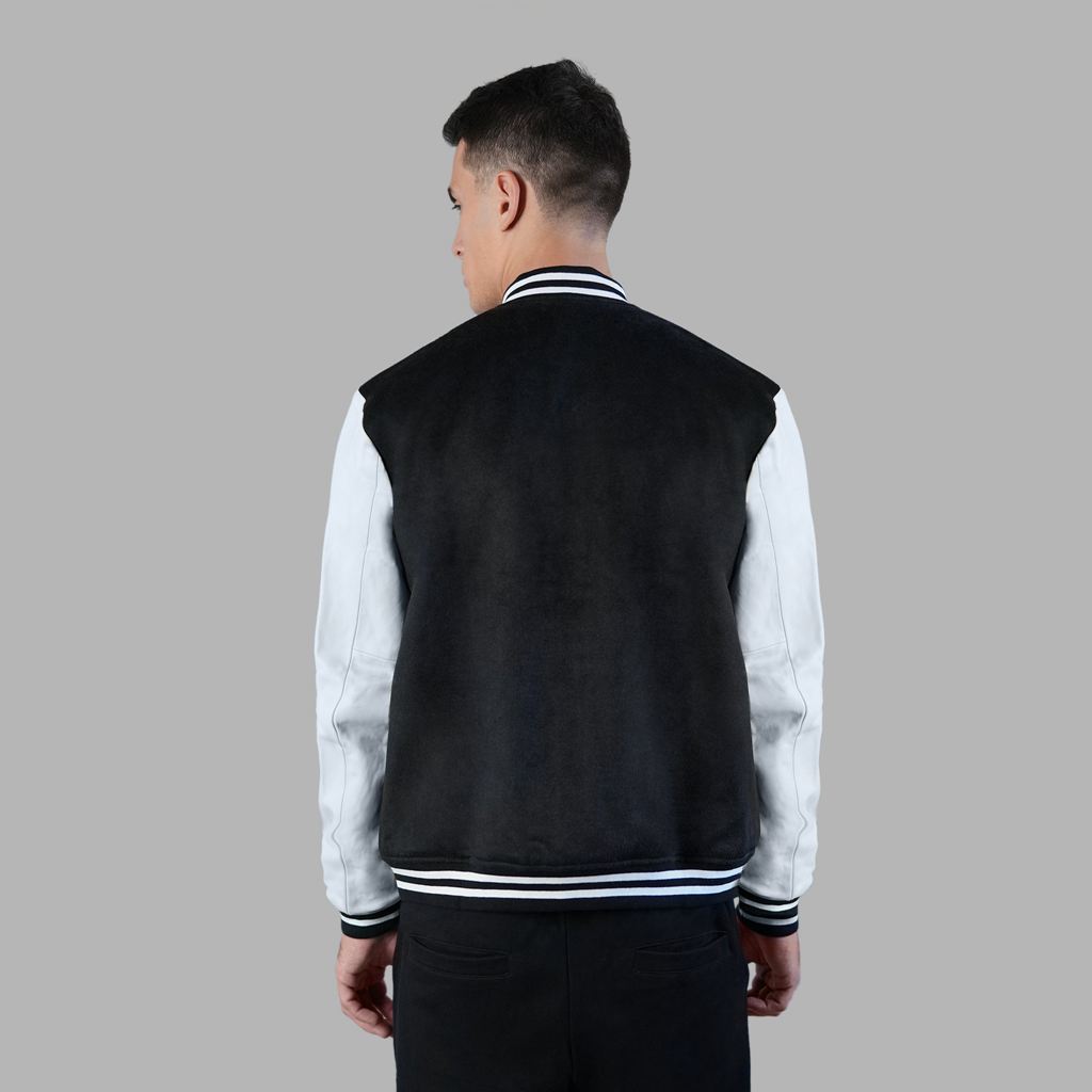 White Black Blvck Baseball' Jacket Singapore | 056792-SWK