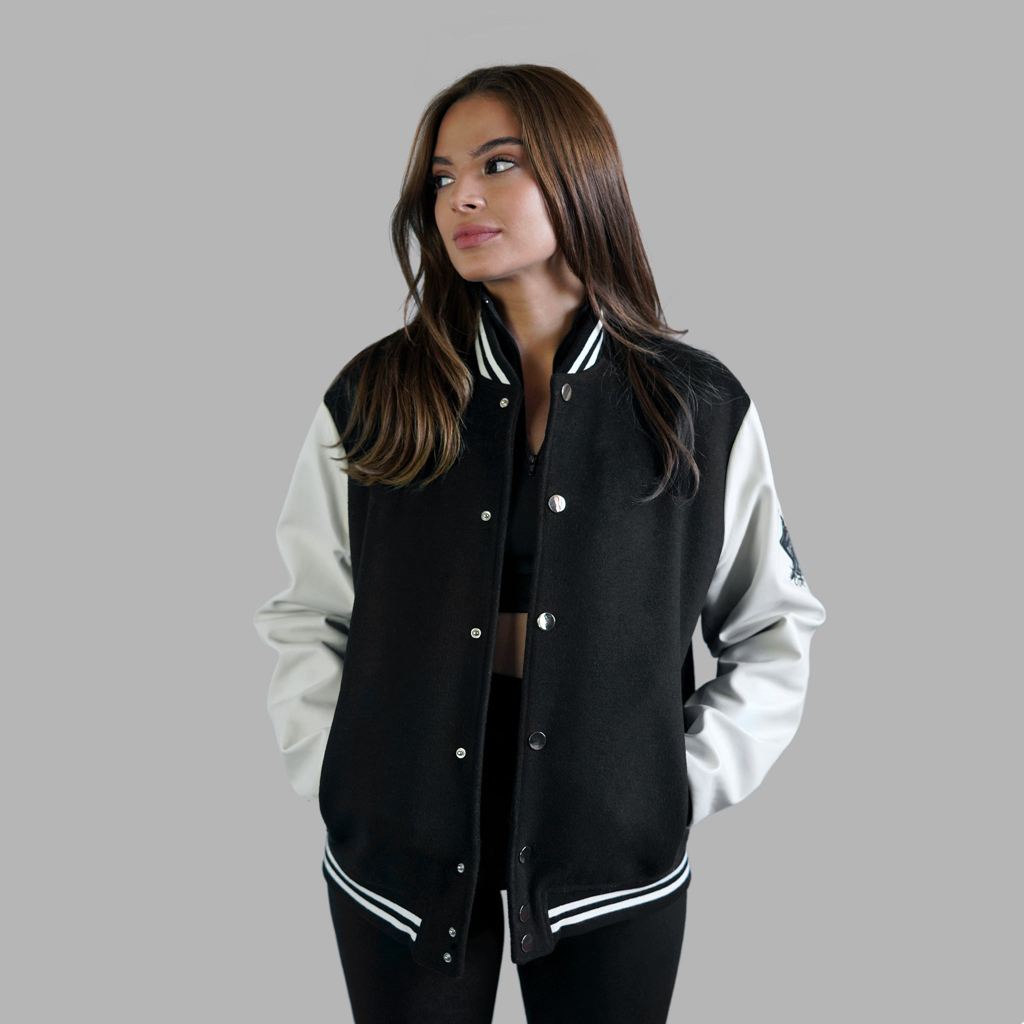 White Black Blvck Baseball' Jacket Singapore | 135790-PQO