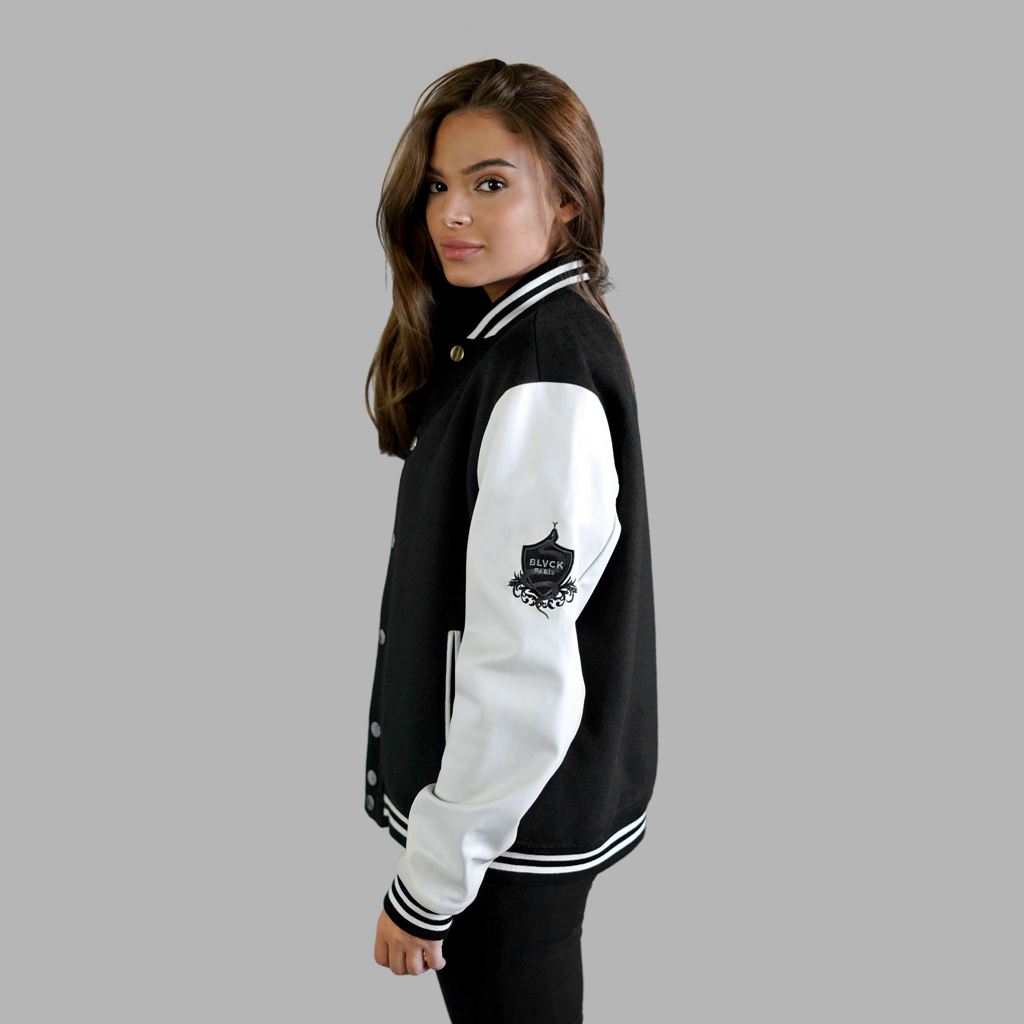 White Black Blvck Baseball' Jacket Singapore | 135790-PQO