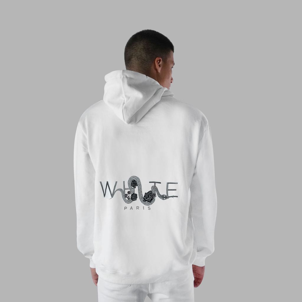 White Blvck Bold Snake Floral Hoodie Singapore | 043956-HPA