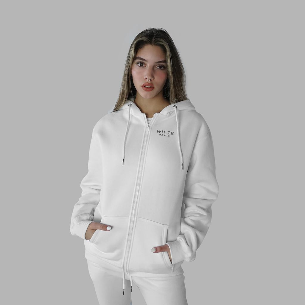 White Blvck Romance Zipper Hoodie Singapore | 654382-TGR