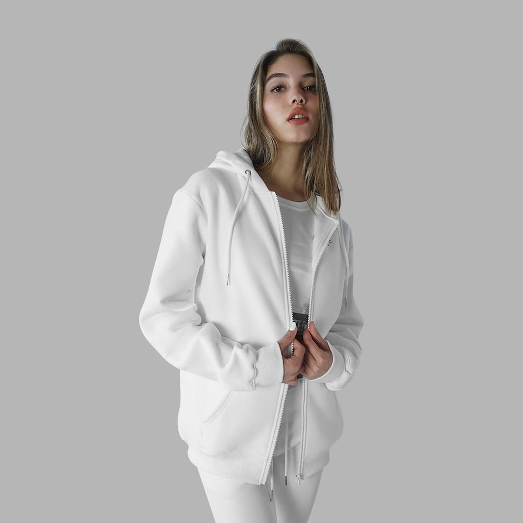 White Blvck Romance Zipper Hoodie Singapore | 654382-TGR