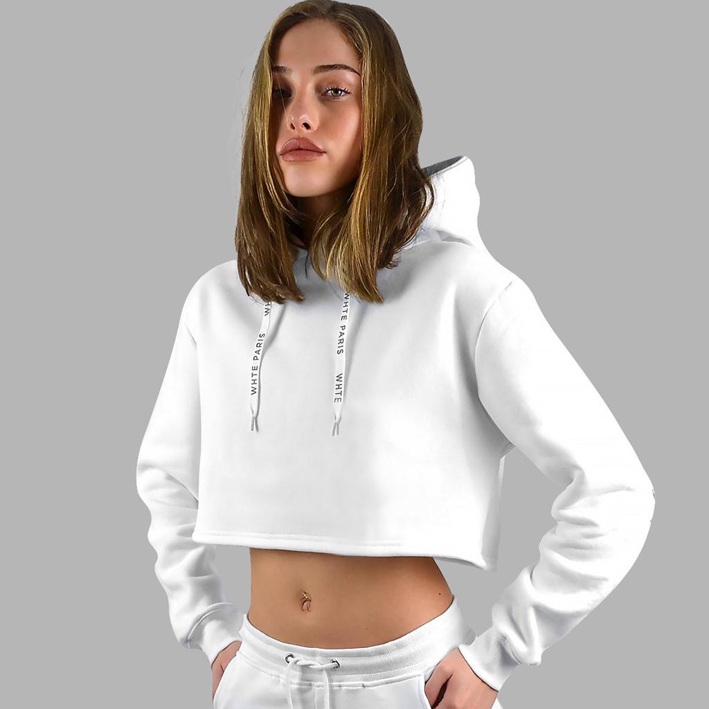 White Blvck Roses Cropped Hoodie Singapore | 179053-MUH