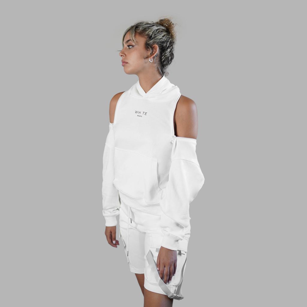 White Blvck Zipped Hoodie Singapore | 395108-BNL